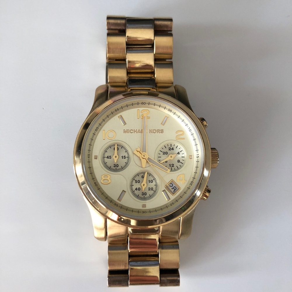 Oversized Michael Kors Gold Tone Watch